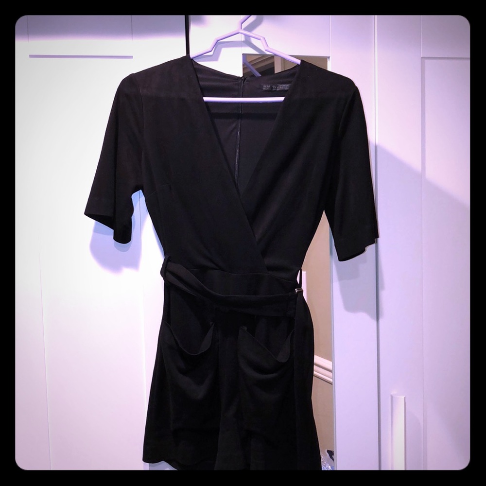 Black suede romper